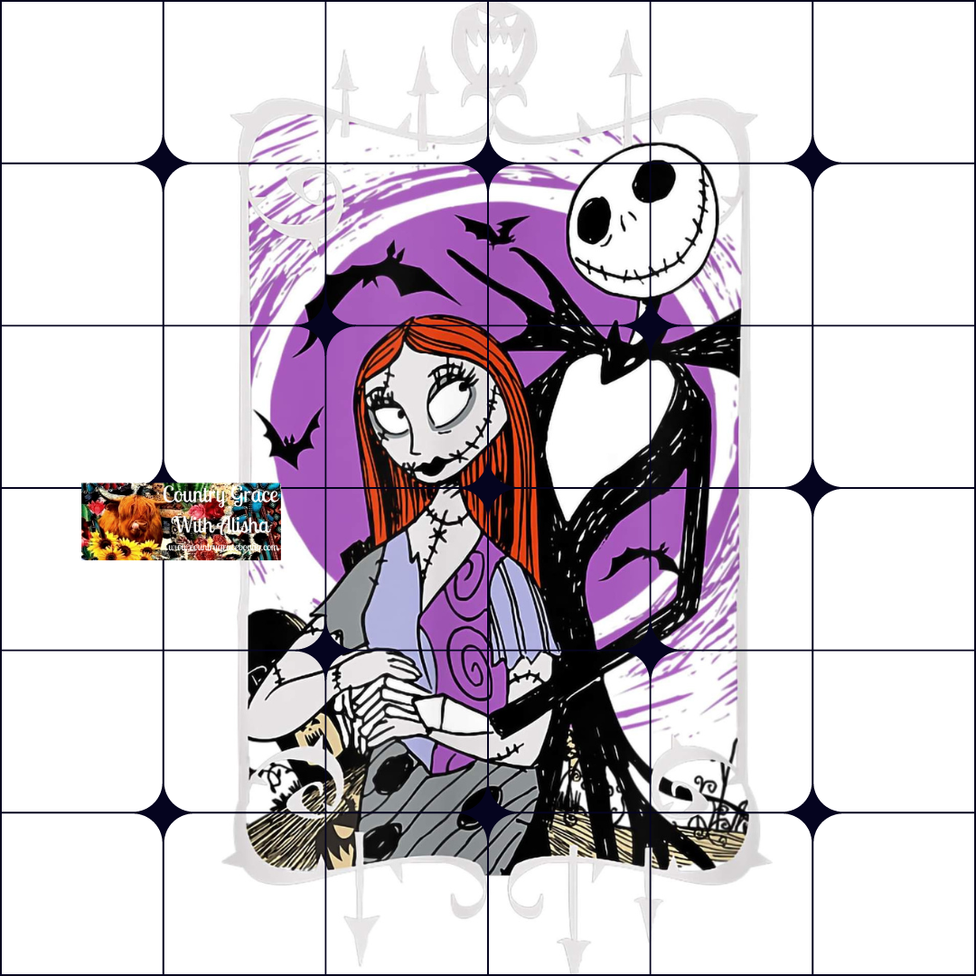 Skeleton Couple Halloween Ready to Press Sublimation Transfer
