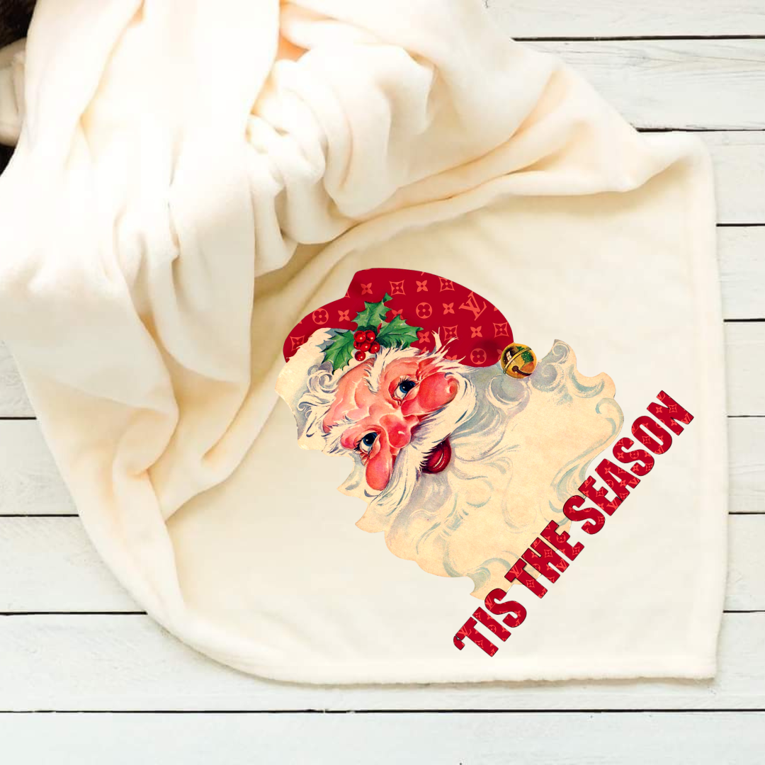 Santa Tis The Season Christmas Throw Blanket