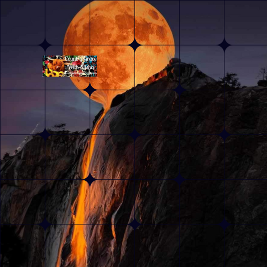 Orange Moon Full Page Ready to Press Sublimation Transfer
