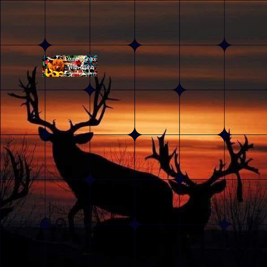 Sunset Deer Full Page Ready to Press Sublimation Transfer