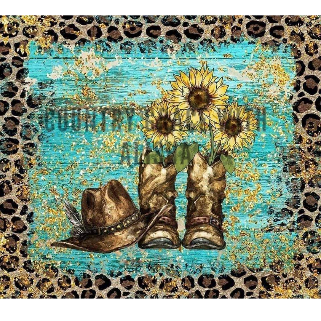 Leopard Boots Full Page Ready To Press Sublimation Transfer