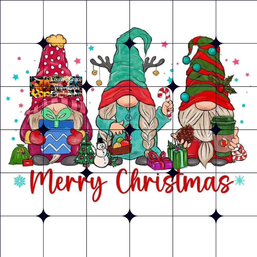 Merry Christmas Gnomes Ready to Press Sublimation Transfer
