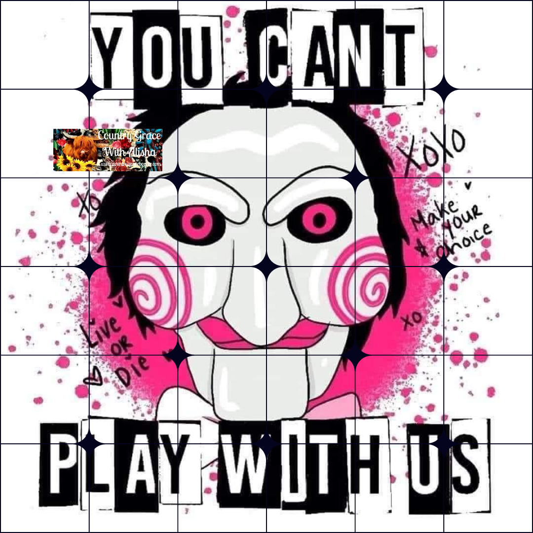 Play With Us Halloween Ready to Press Sublimation Transfer