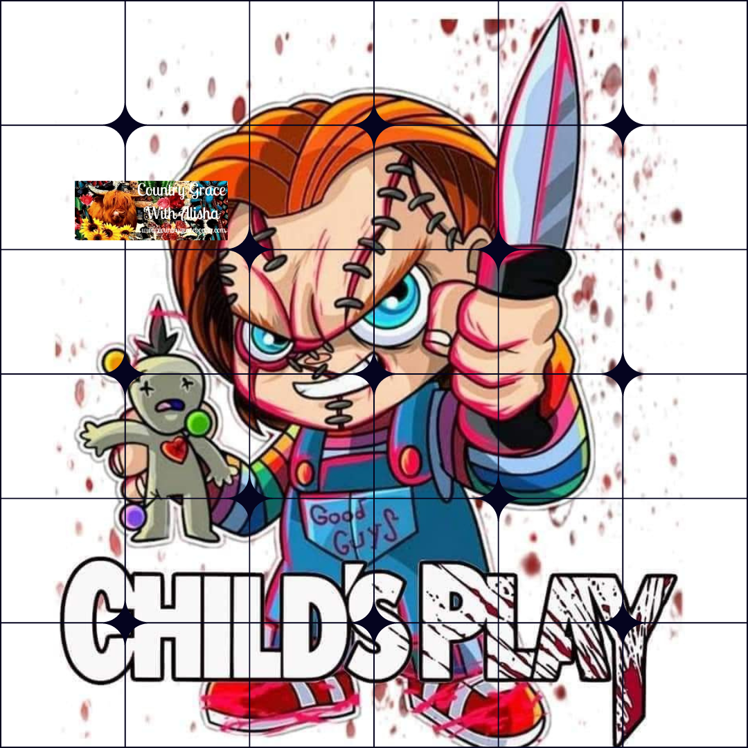 Childs Play Doll Halloween Ready to Press Sublimation Transfer