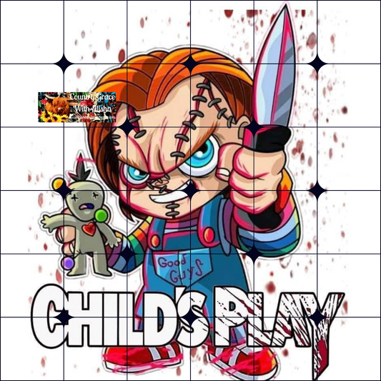 Childs Play Doll Halloween Ready to Press Sublimation Transfer