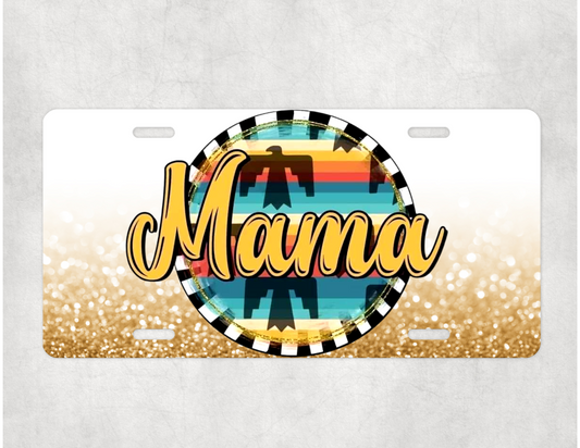 Mama Western Thunderbird Custom Handmade Car Tag License Plate
