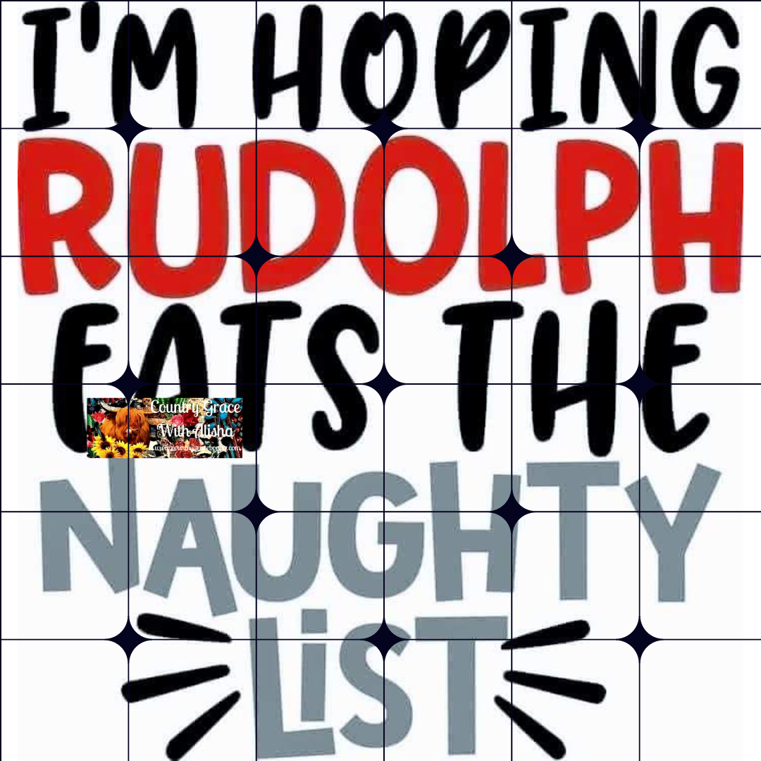 Rudolph Christmas Ready to Press Sublimation Transfer
