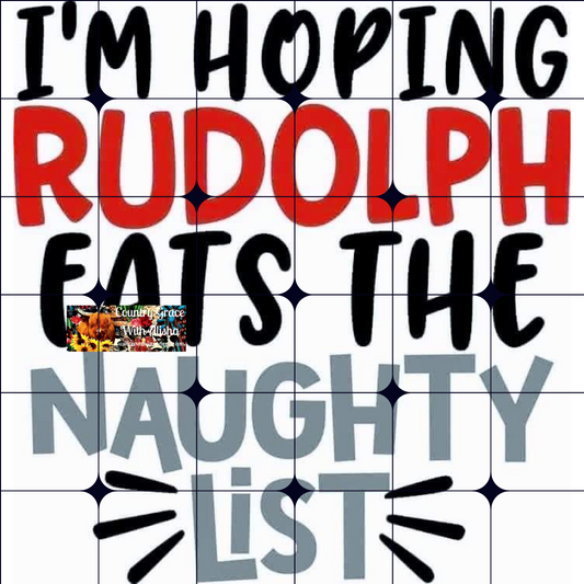 Rudolph Christmas Ready to Press Sublimation Transfer
