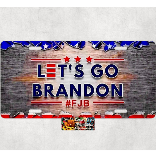 Lets Go Brandon Custom Handmade Car Tag License Plate