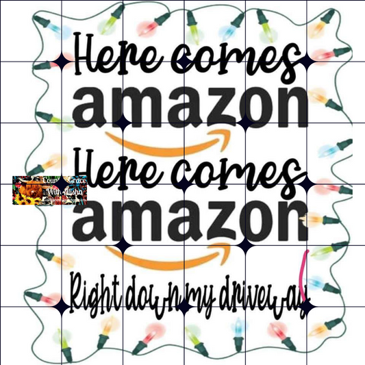 Amazon Lights Christmas Ready to Press Sublimation Transfer