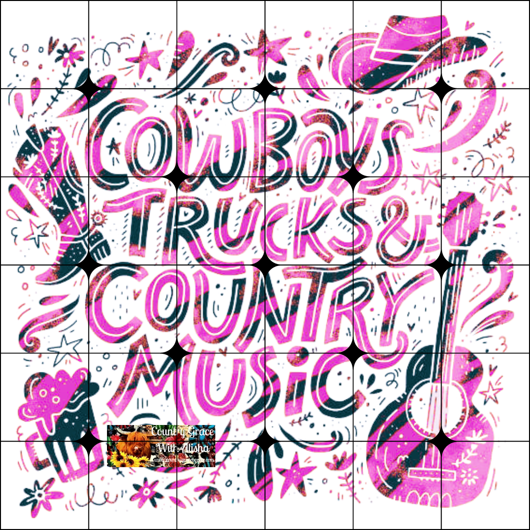 Cowboys Trucks Ready to Press Sublimation Transfer