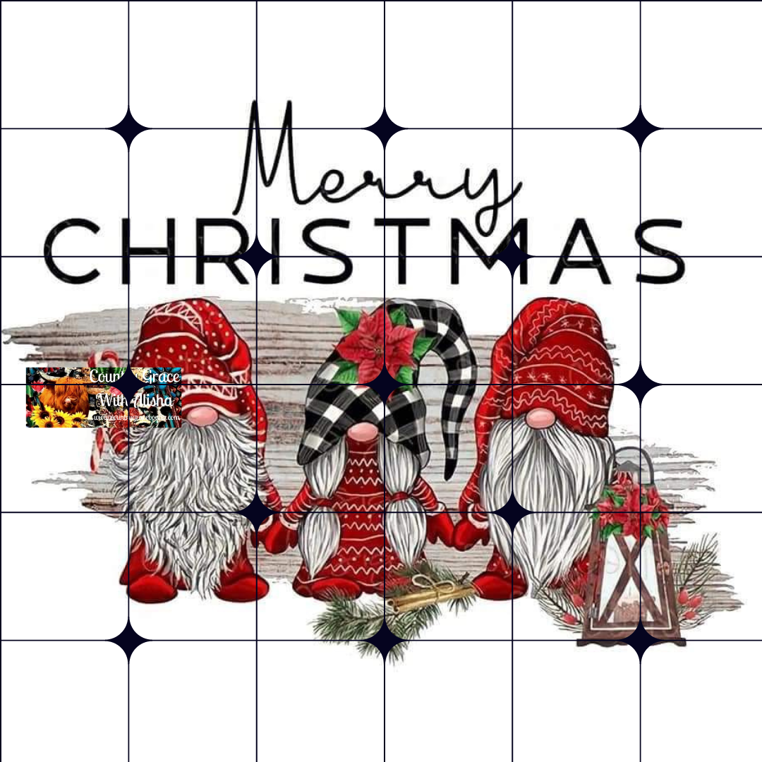 Merry Christmas Gnomes Ready to Press Sublimation Transfer