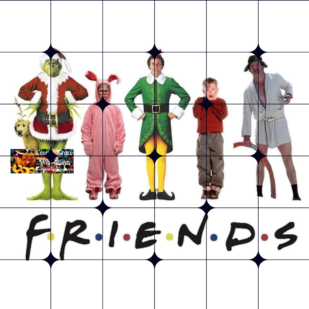 Friends Christmas Ready to Press Sublimation Transfer