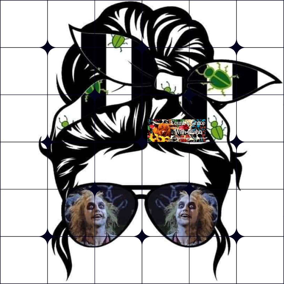 Messy Bun Halloween Ready to Press Sublimation Transfer