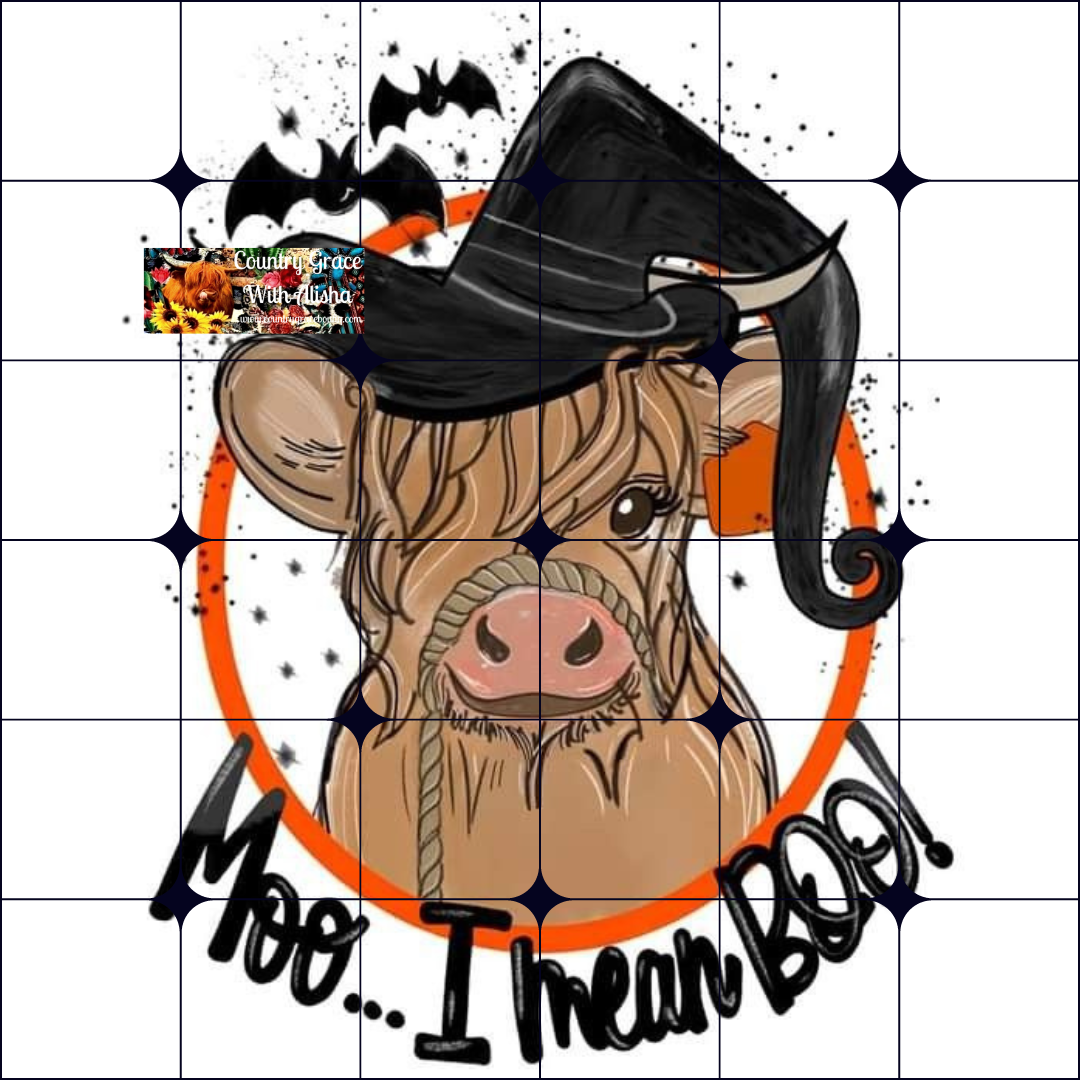 Boo Cow Halloween Ready to Press Sublimation Transfer