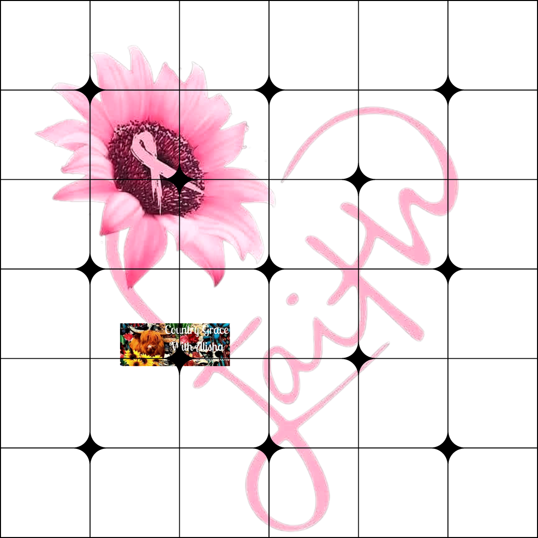 Faith Breast Cancer Ready to Press Sublimation Transfer