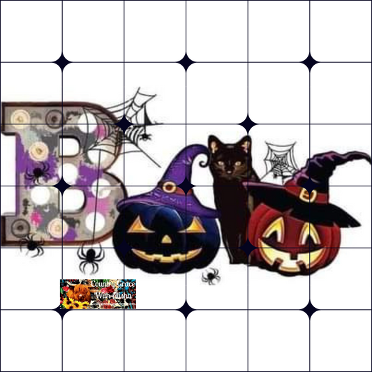 Boo Halloween Ready to Press Sublimation Transfer