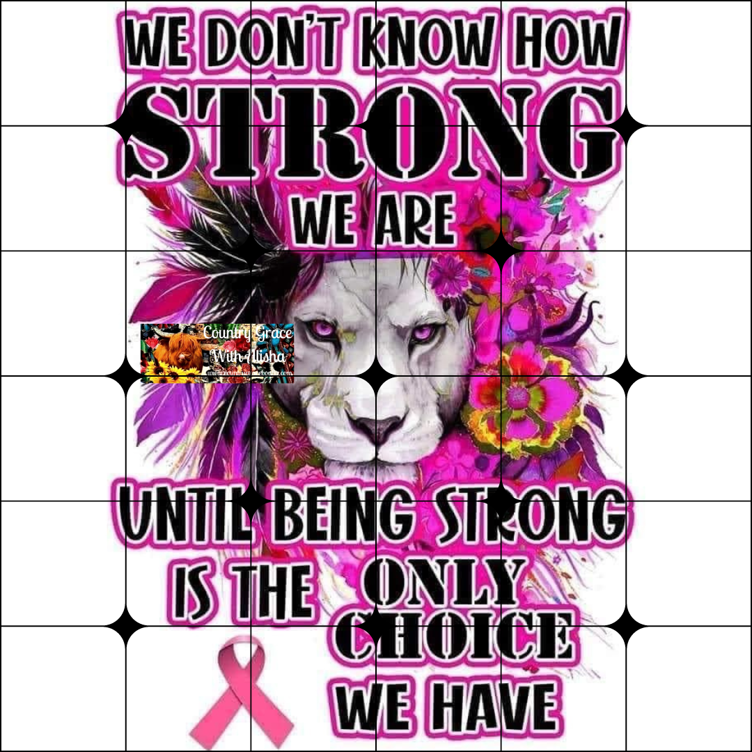 Lion Breast Cancer Ready to Press Sublimation Transfer