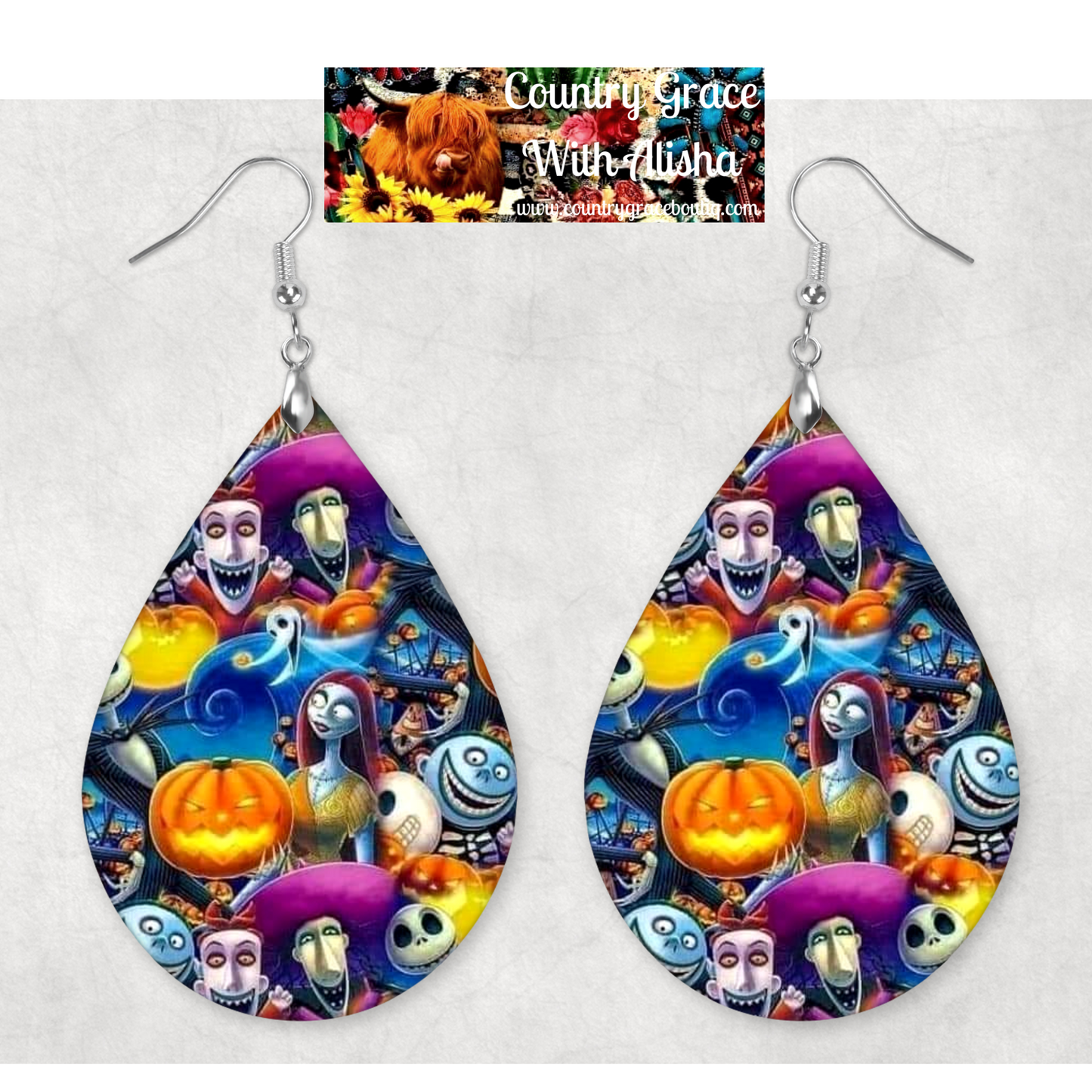 Halloween Friends Teardrop Dangle Custom Earrings