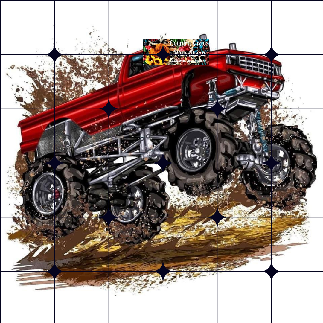 Monster Truck Ready to Press Sublimation Transfer