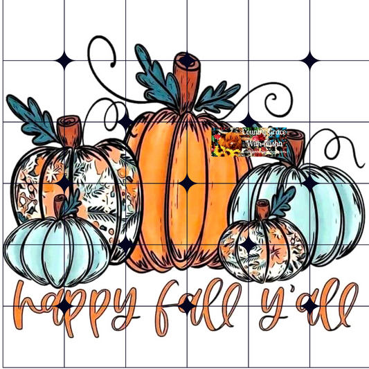 Happy Fall Pumpkin Ready to Press Sublimation Transfer