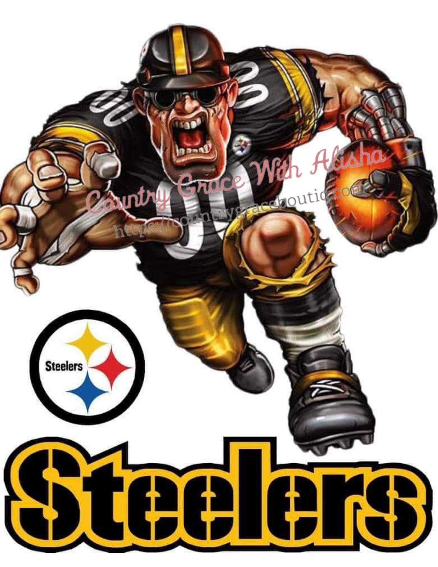 Steelers Football Ready To Press Sublimation Transfer