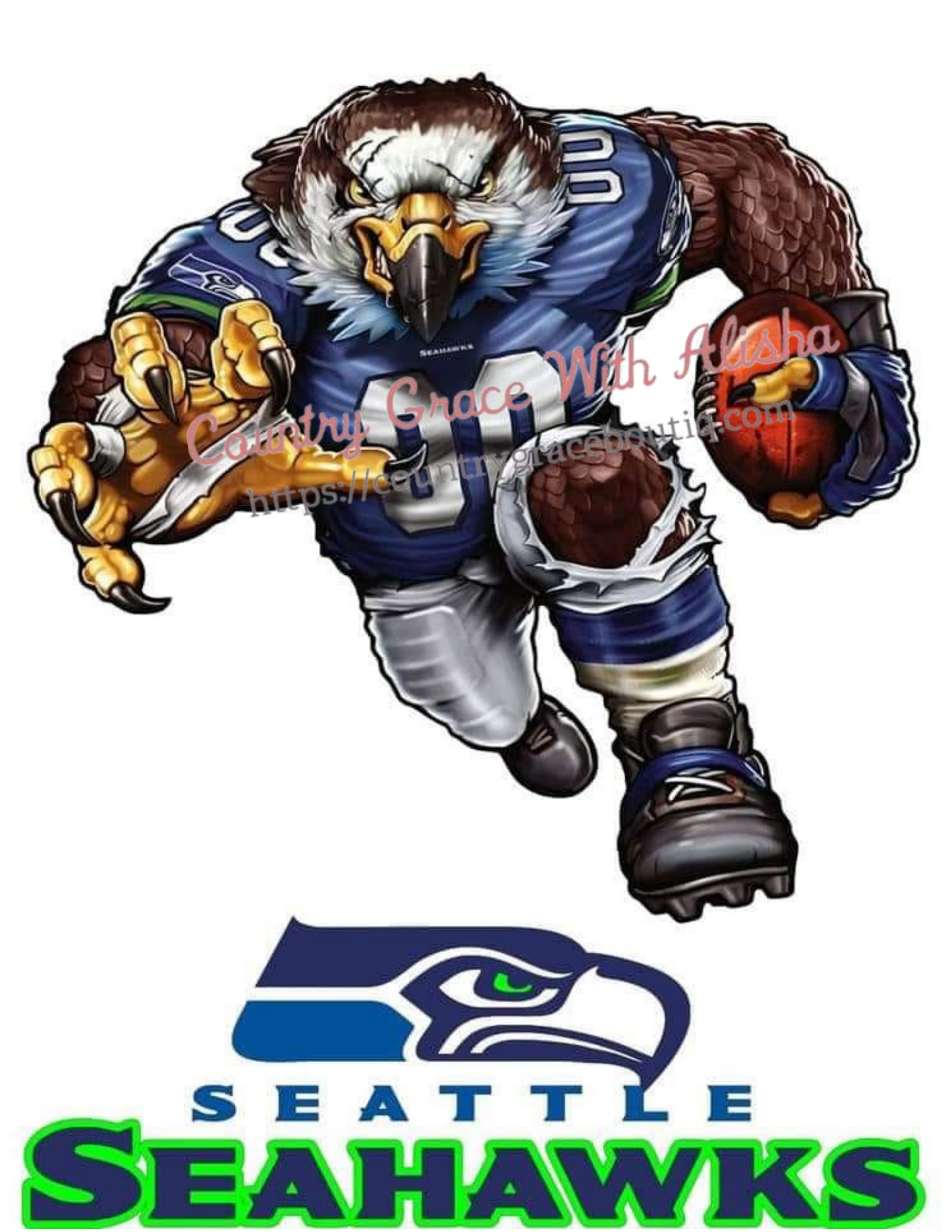 Seahawks Football Ready To Press Sublimation Transfer