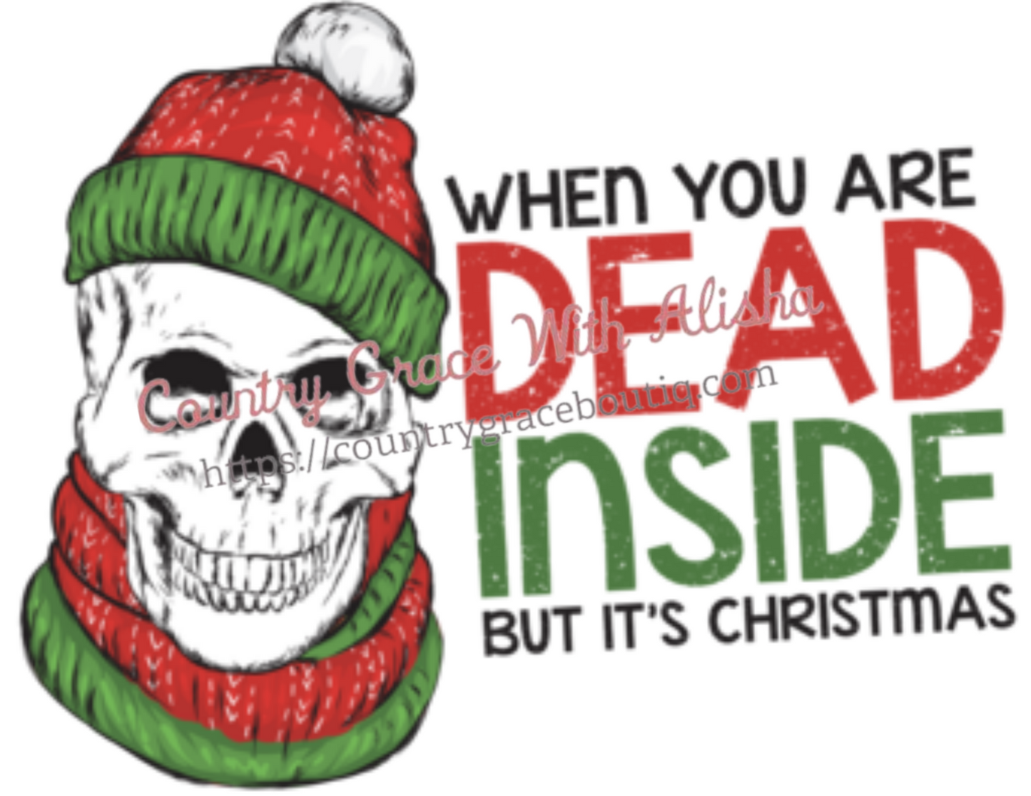 Dead Inside Skull Ready To Press Sublimation Transfer