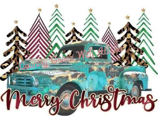 Old Truck Christmas Ready To Press Sublimation Transfer