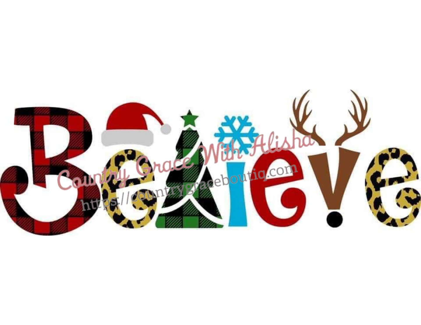 Believe Christmas Ready To Press Sublimation Transfer
