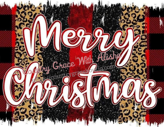 Merry Christmas Plaid Ready To Press Sublimation Transfer