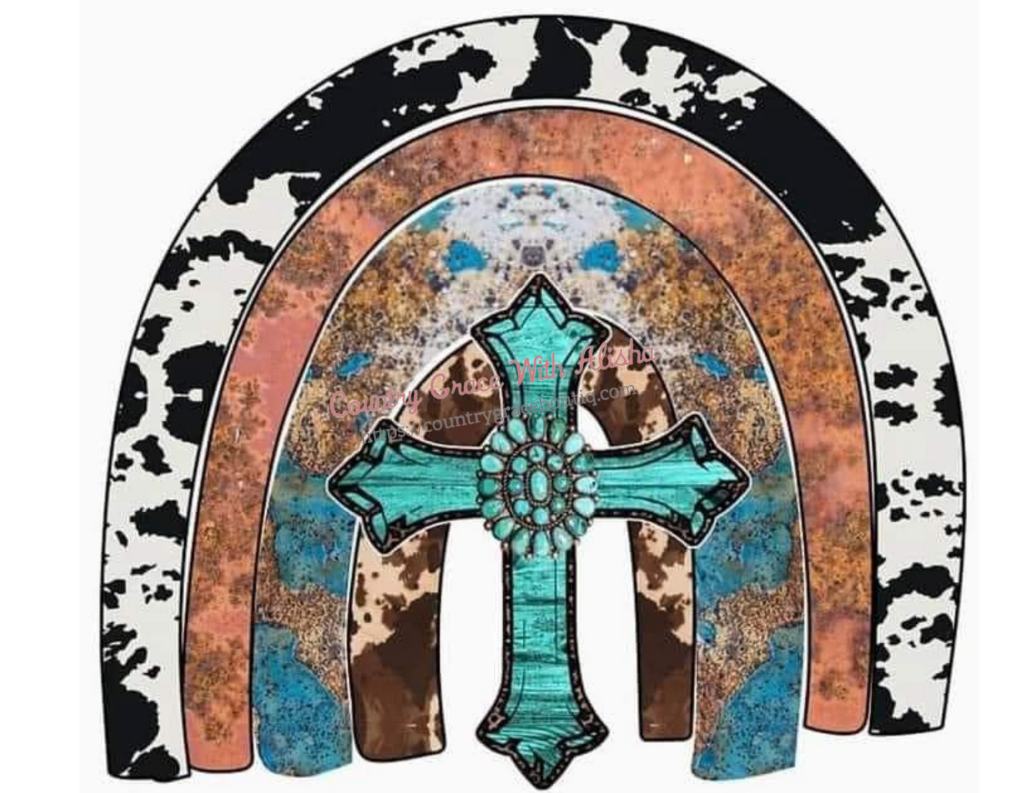 Cow Print Rainbow Ready To Press Sublimation Transfer