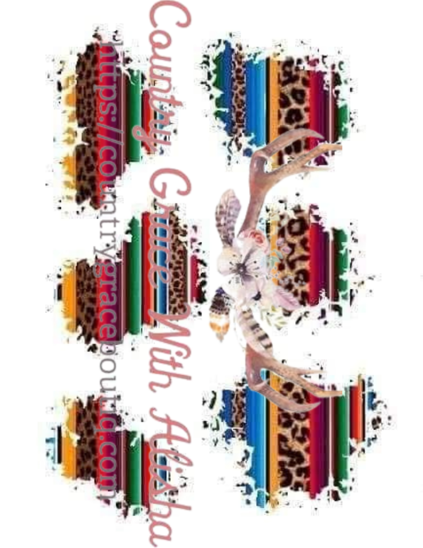 Serape Leopard Patch Ready To Press Sublimation Transfer