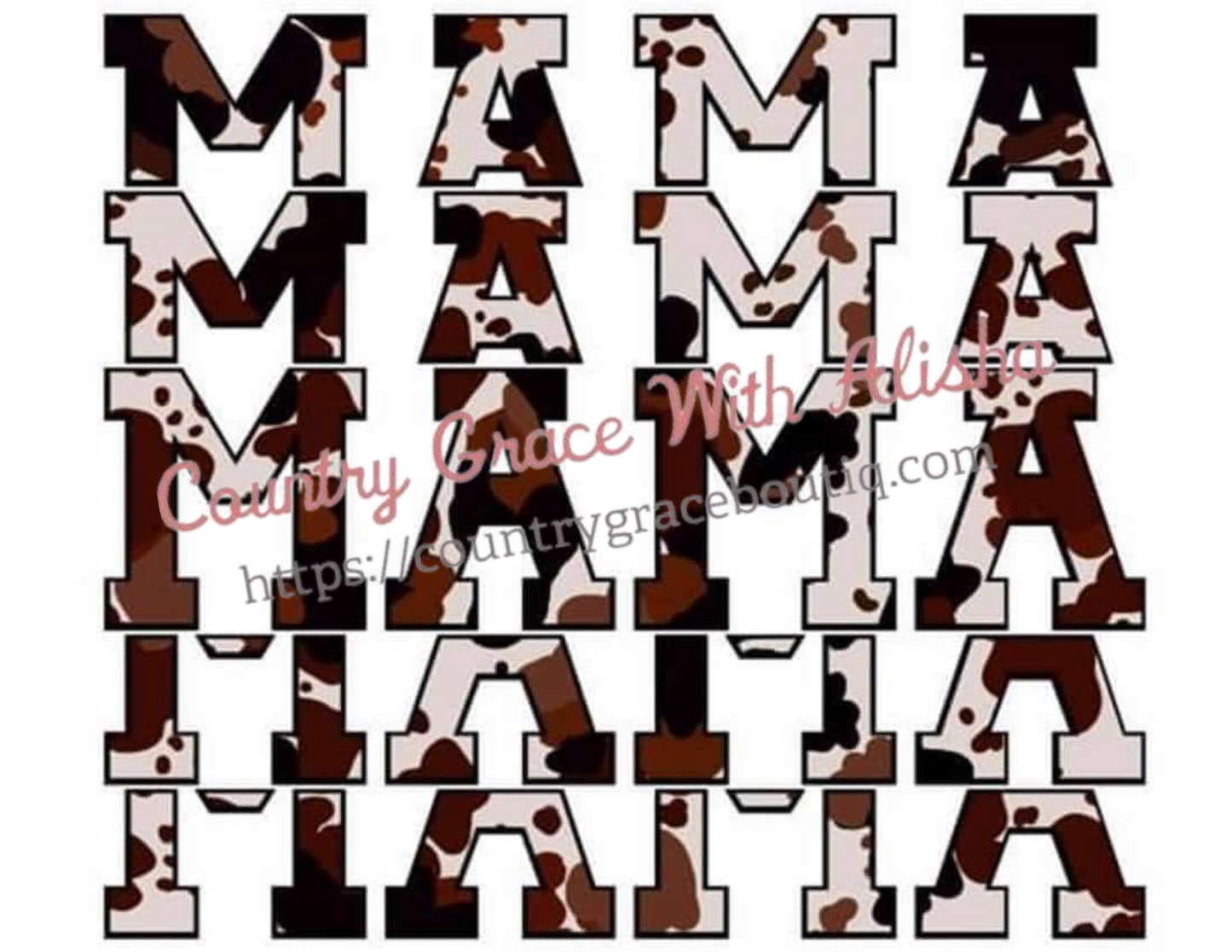 Mama Cow Print Ready To Press Sublimation Transfer