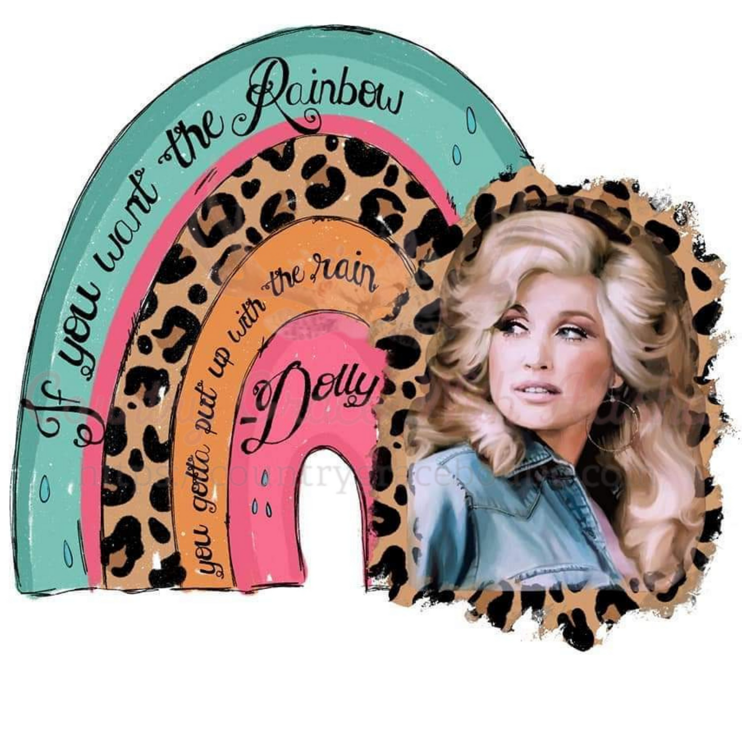 Dolly Rainbow Ready To Press Sublimation Transfer