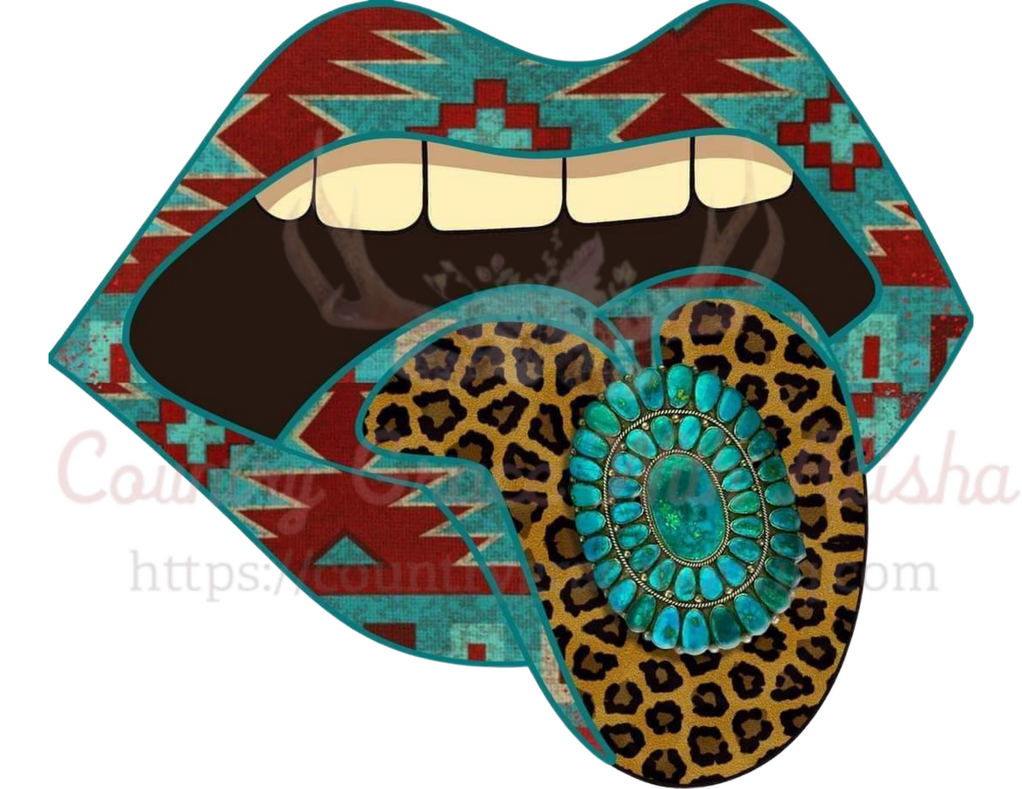 Western Lips Ready To Press Sublimation Transfer