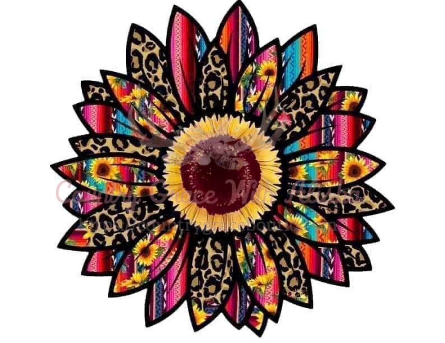 Serape Sunflower Ready To Press Sublimation Transfer