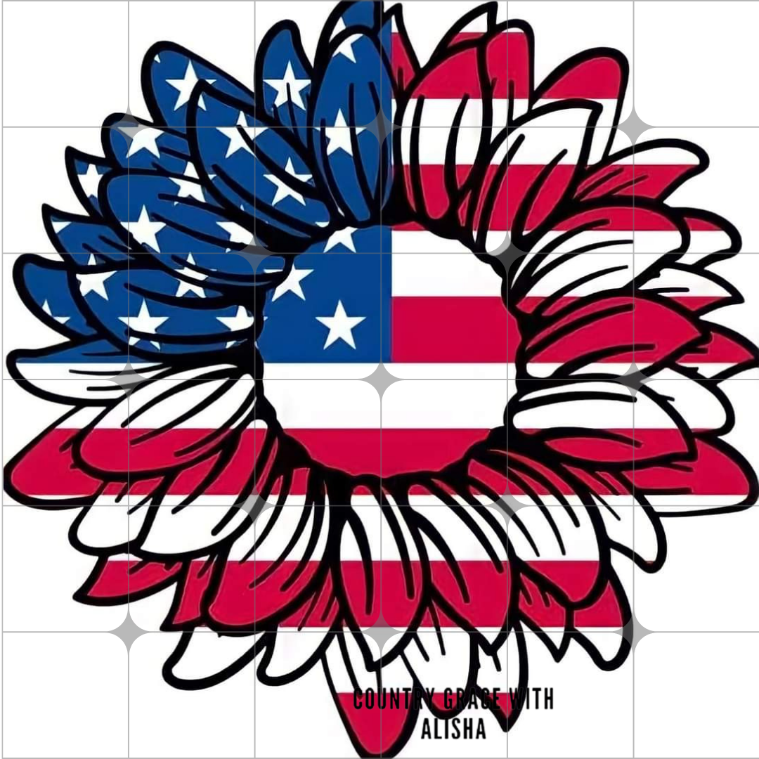 Sunflower July 4th Ready to Press Sublimation Transfer