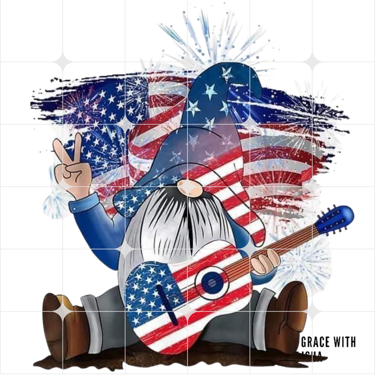 USA Gnome Ready to Press Sublimation Transfer