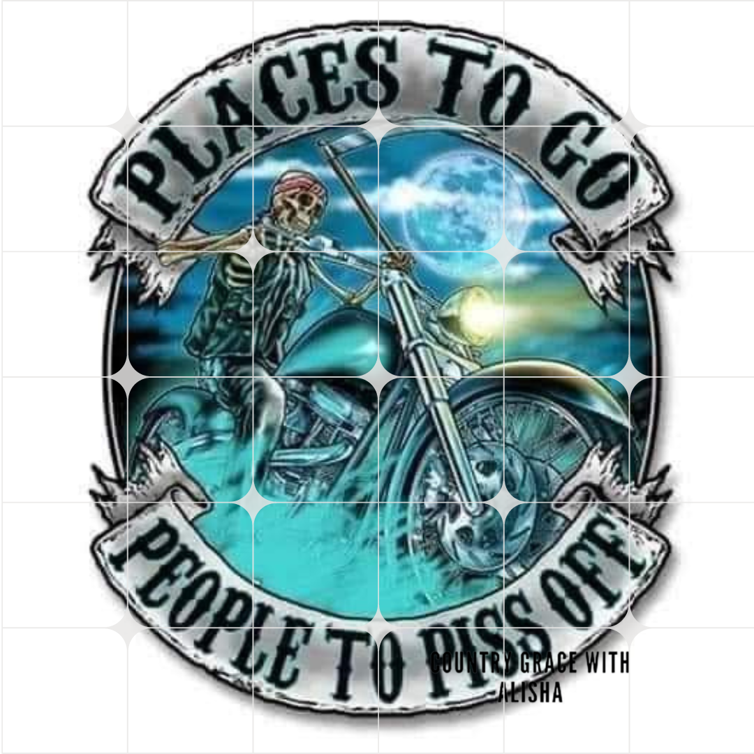 Motorcycle Places To Go Ready to Press Sublimation Transfer