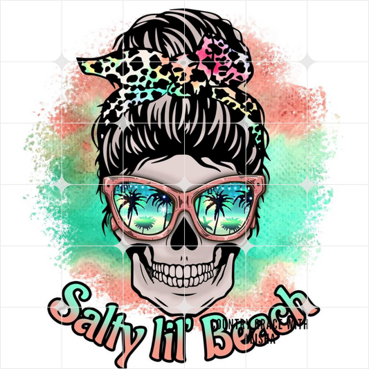 Beach Messy Bun Ready to Press Sublimation Transfer