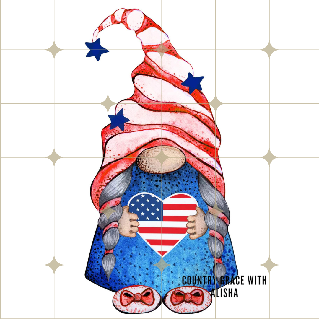 America Gnome Ready to Press Sublimation Transfer