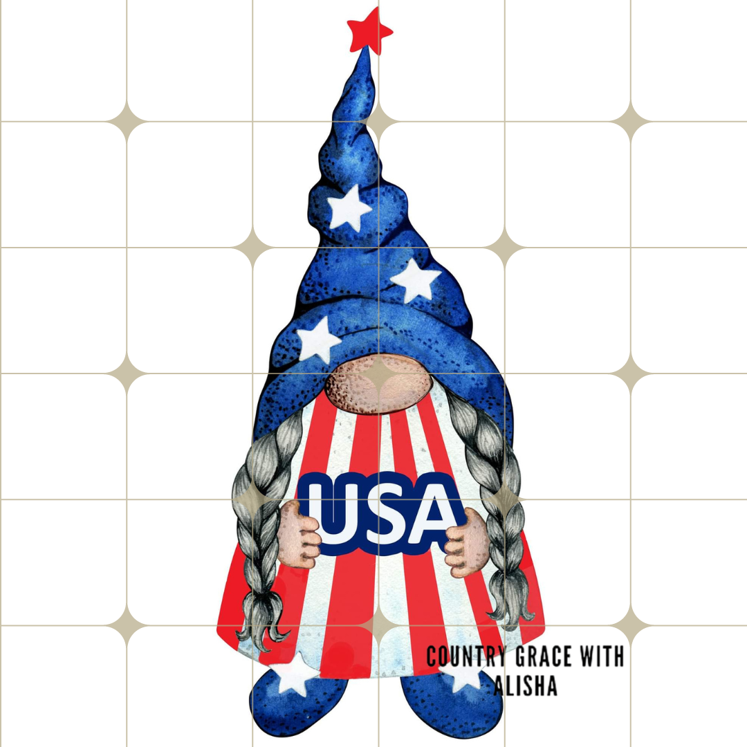Usa Gnome Ready to Press Sublimation Transfer