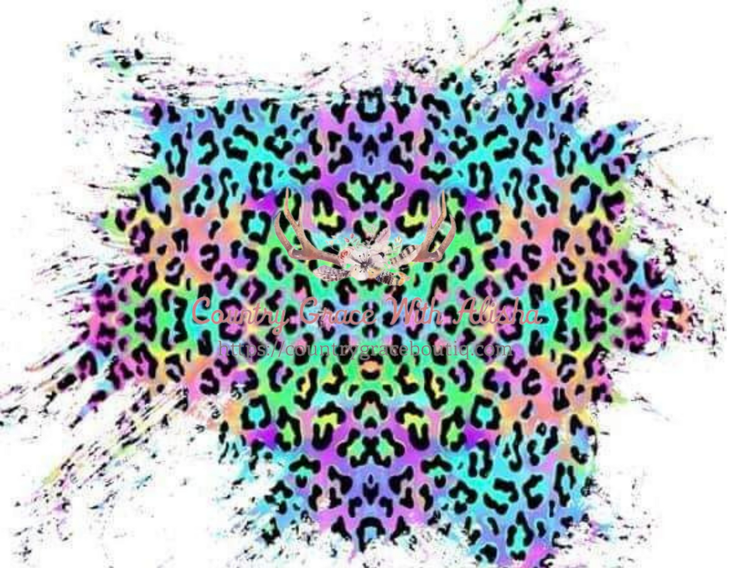 Rainbow Leopard Large Patch Ready To Press Sublimation Transfer