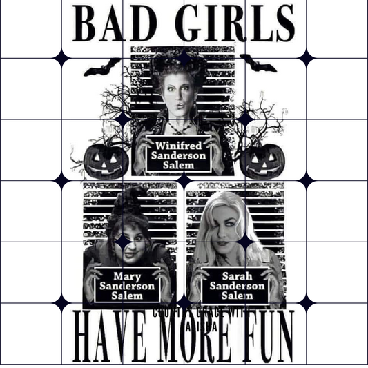 Bad Girls Halloween Ready to Press Sublimation Transfer