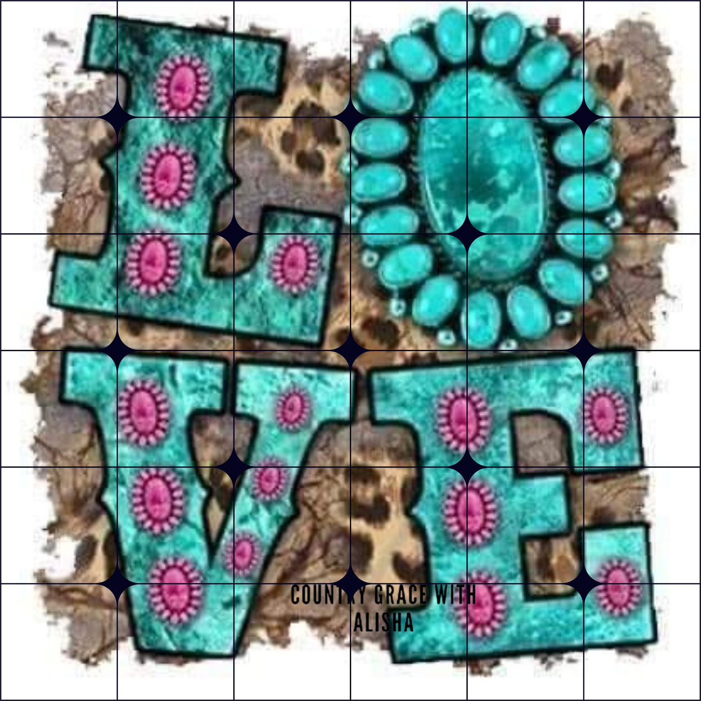 Love Turquoise Ready to Press Sublimation Transfer