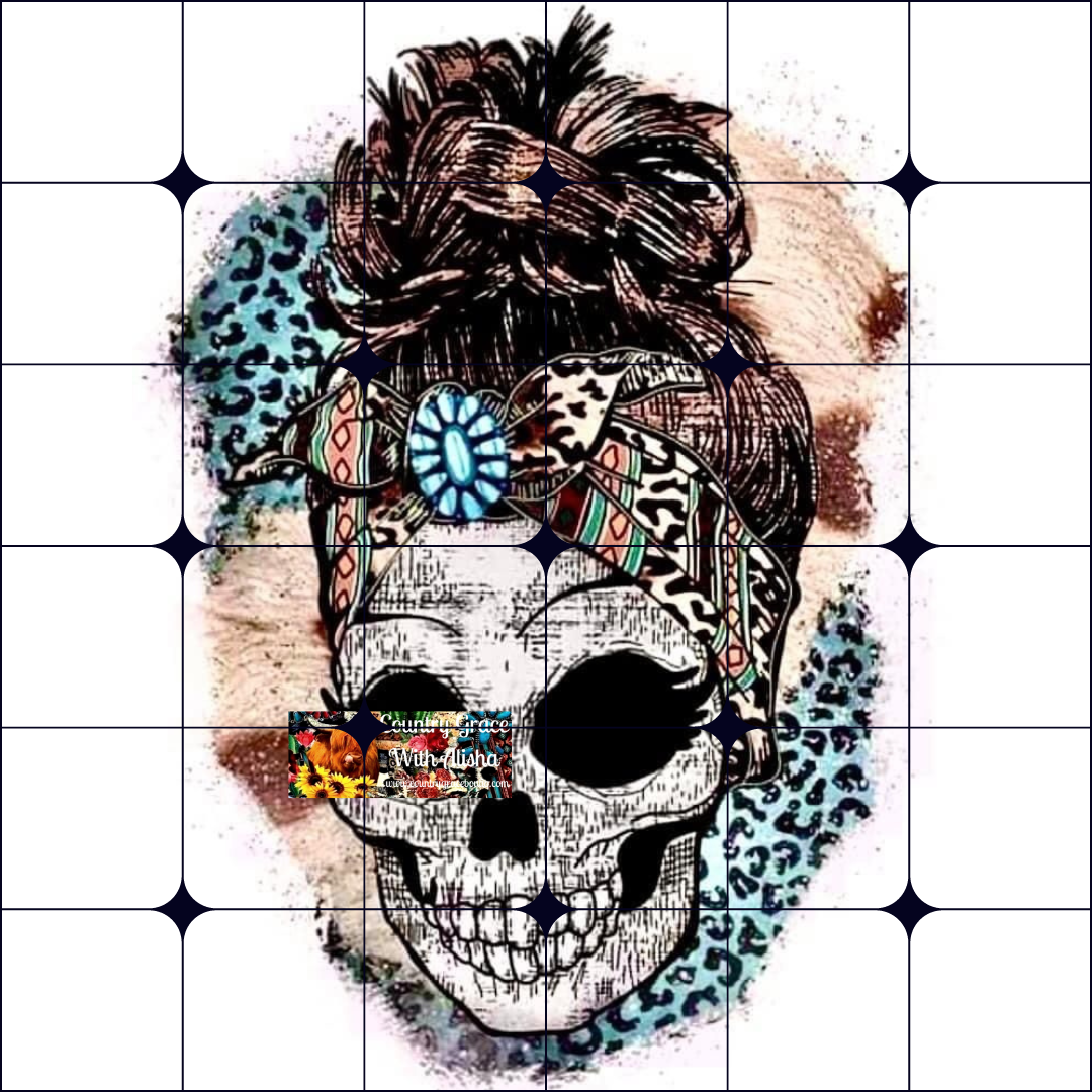 Western Skull Ready to Press Sublimation Transfer