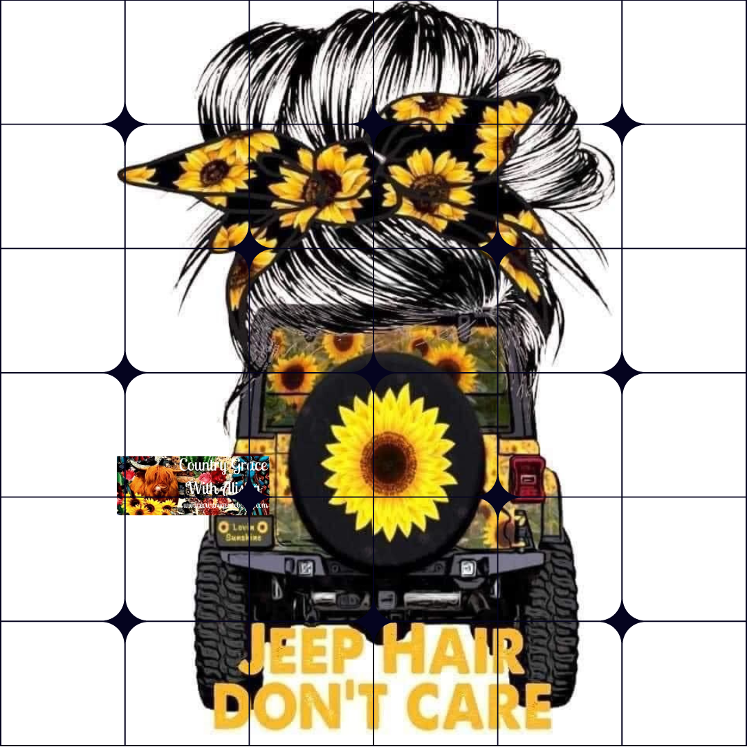 Sunflower Messy Bun Ready to Press Sublimation Transfer