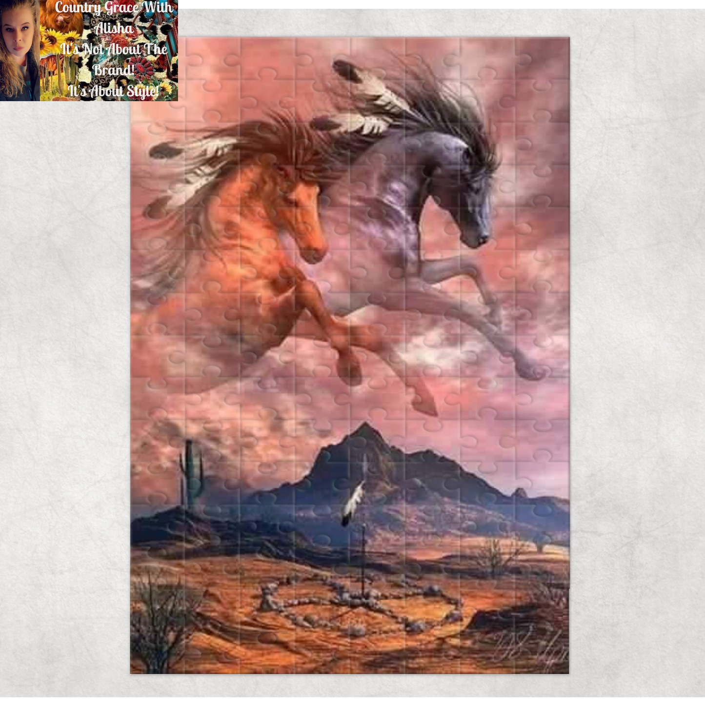 Native Horses 120 Piece Handmade Jigsaw Puzzle