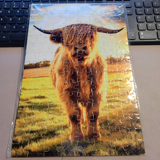 Highland Cow 120 Piece Handmade Jigsaw Puzzle